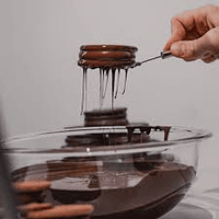 Tenedor para baño chocolate cuchuflí y alfajores