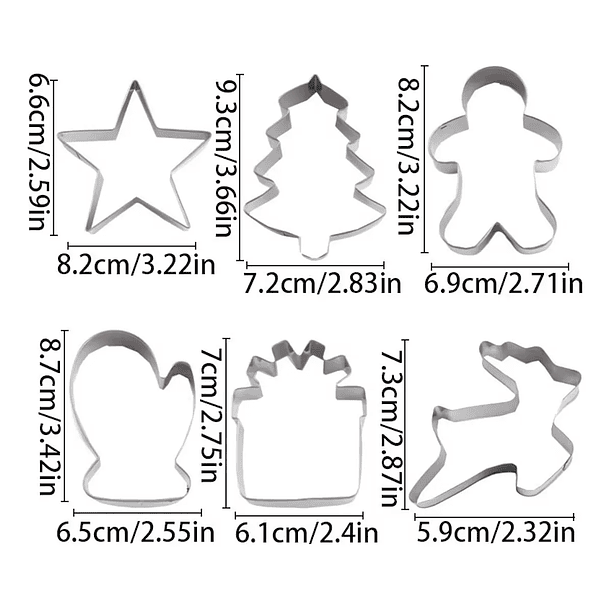 Set cortador galletas Navidad 6 figuras 3