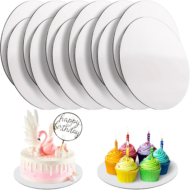 Pack de bases para minitortas MDF blanco 12 unidades 2