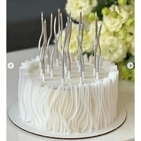 Velas onduladas Plateadas 12 unidades