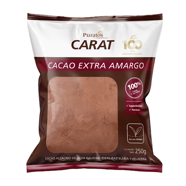 Carat Cacao en polvo Extra Amargo 250[gr] 1