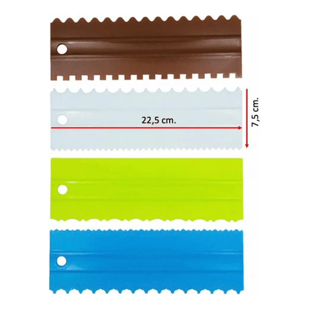 Set 4 espátulas texturizadoras / scraper  3