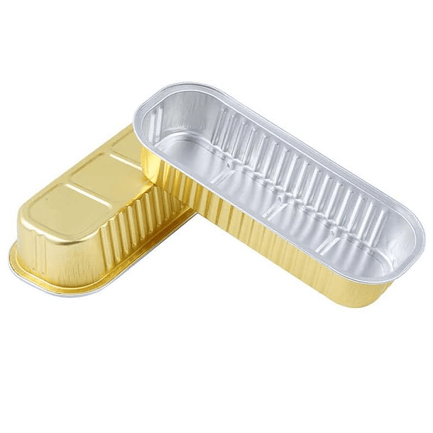 Set moldes aluminio con tapa mini pastel dorado 1