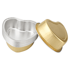 Set moldes aluminio con tapa mini pastel corazón dorado 1