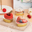 Set moldes aluminio con tapa mini pastel corazón dorado 2