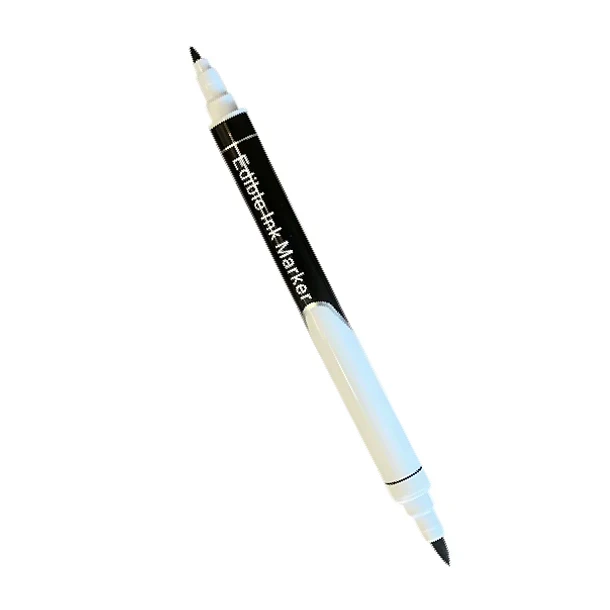 Lápiz marcador comestible doble punta negro 1