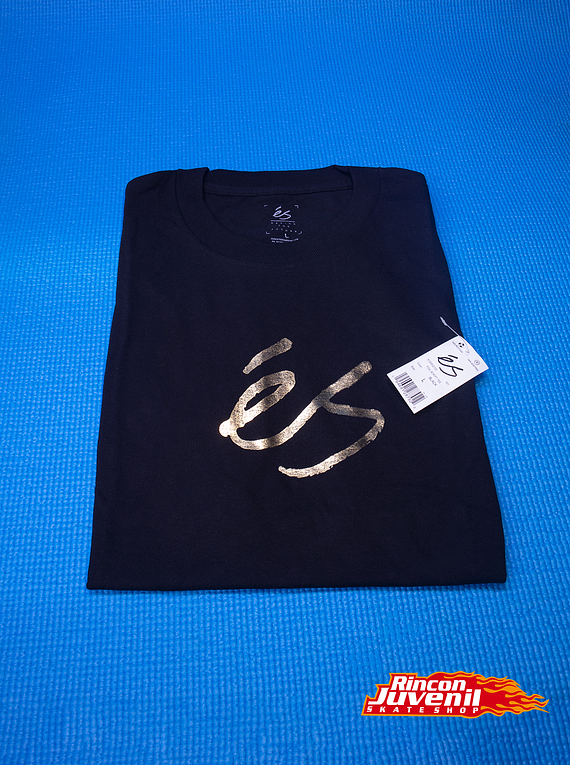 Polera Es Foil Script Black