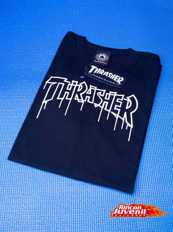Polera Thrasher One Liner Black