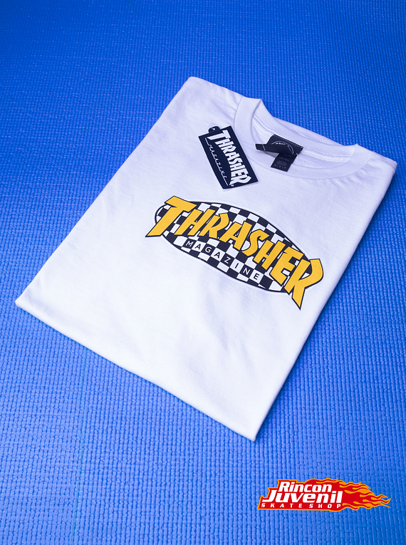 Polera Thrasher Checkered Oval White
