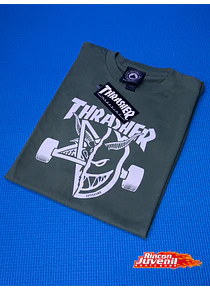 Polera Thrasher X Spitfire Military Green Burn