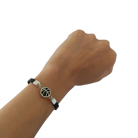 PULSERA CUERO BÁSQUETBOL REL