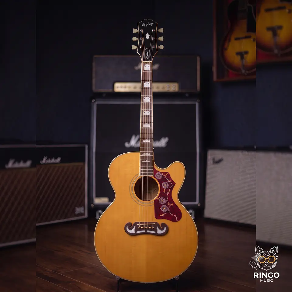 Guitarra electroacústica jumbo EPIPHONE J-200 Studio EC Natural 1