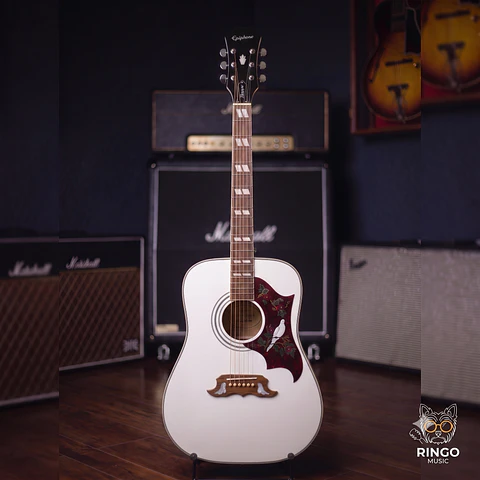 Guitarra electroacústica Epiphone Dove PRO limited edition Alpine white