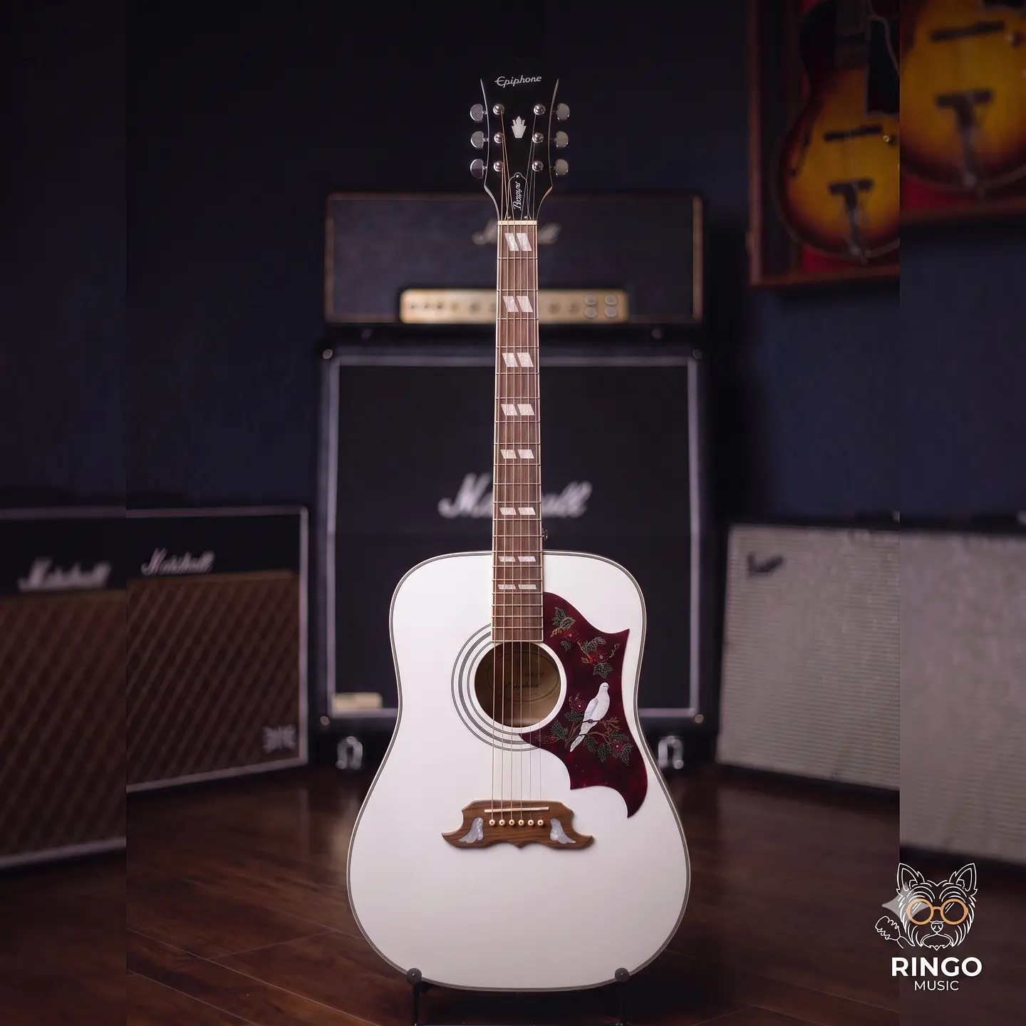 Guitarra electroacústica Epiphone Dove PRO limited edition Alpine white 1