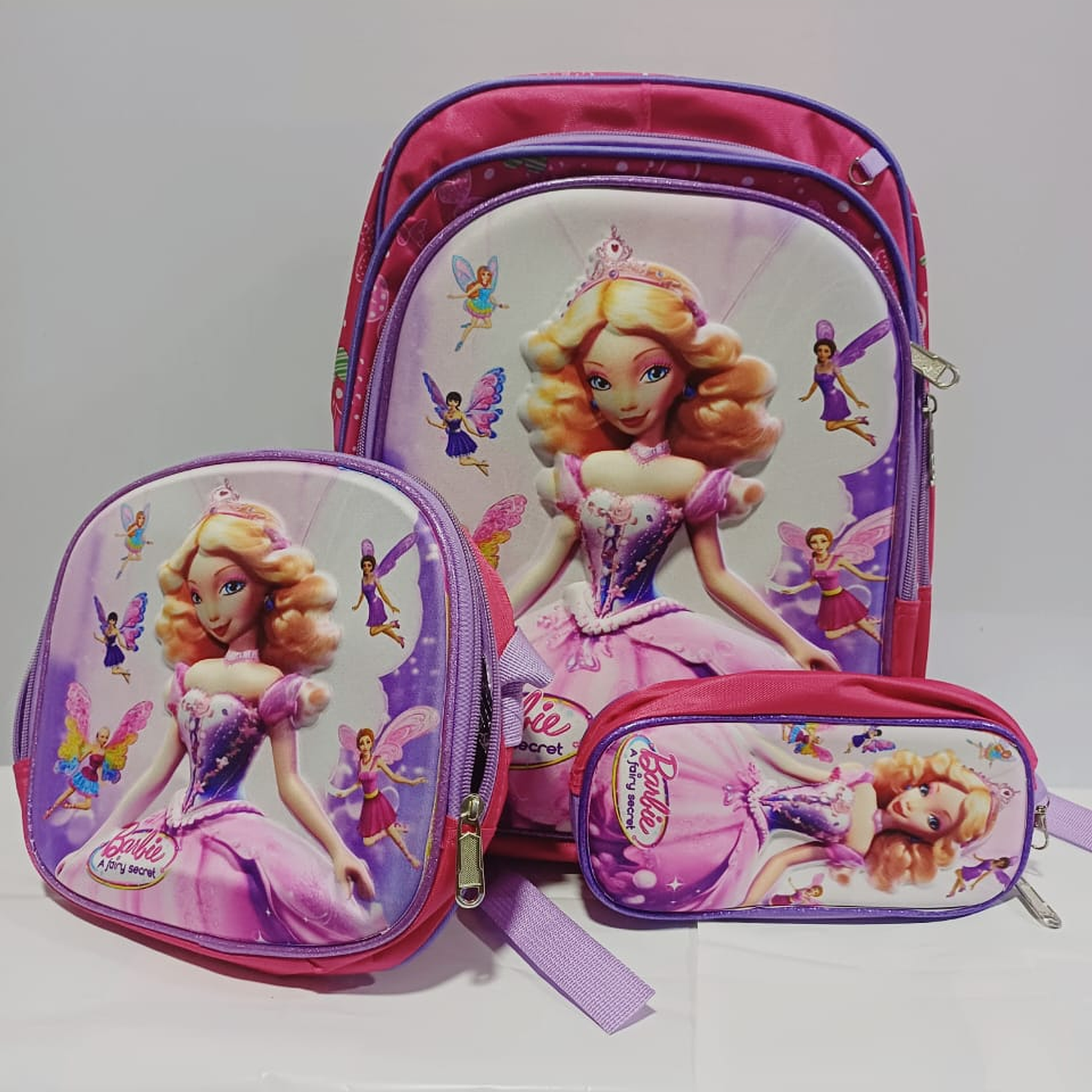 MOCHILAS PARA NIÑAS 3 PIEZAS BARBIE A1-1