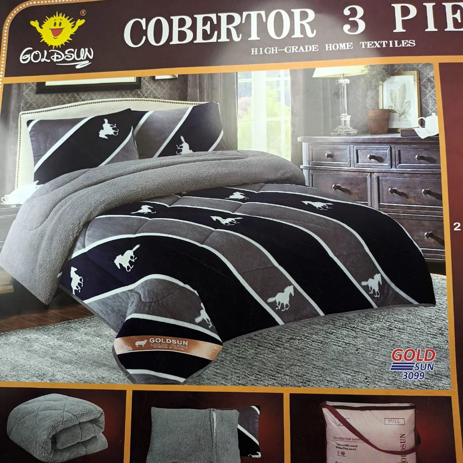 COBERTOR 3 PIEZAS GOLDSUN 3099