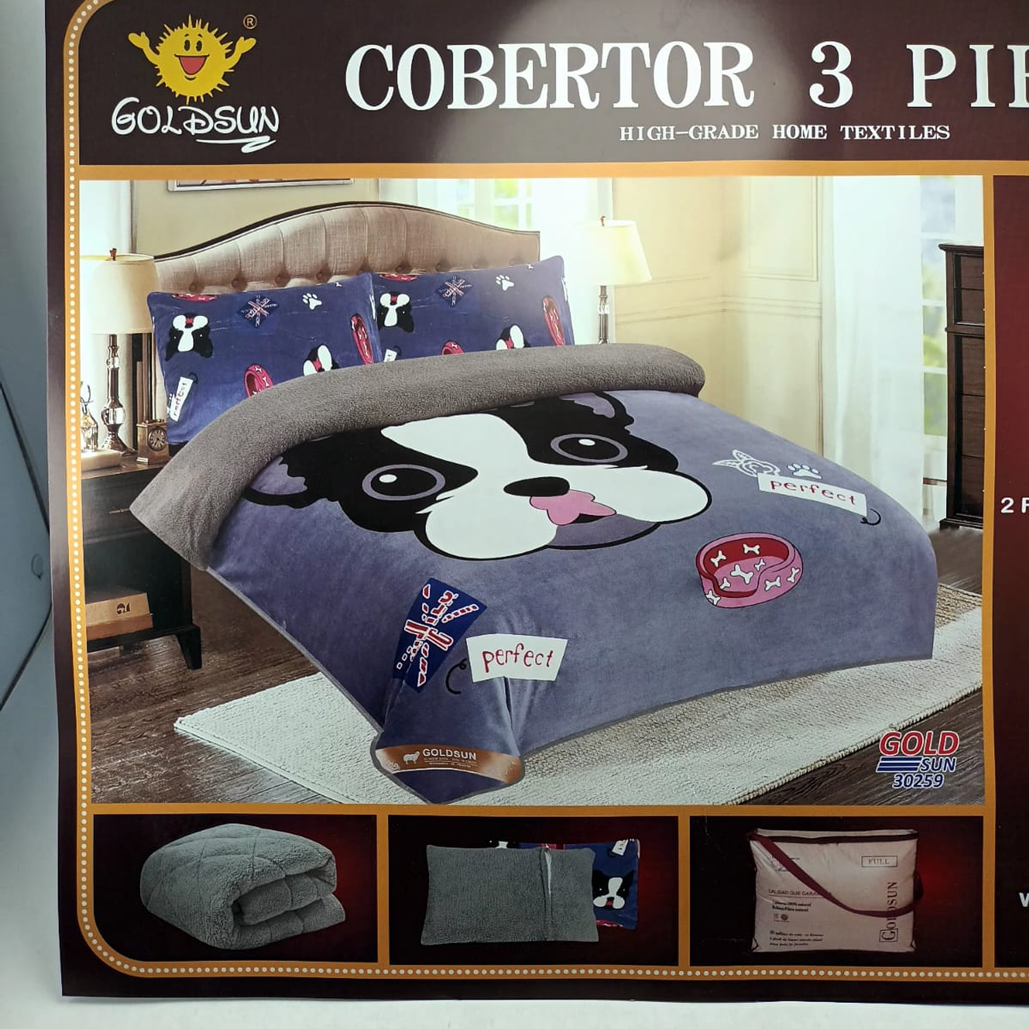 COBERTOR 3 PIEZAS GOLDSUN 30259