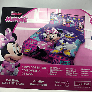 COBERTOR 5 PIEZAS TRUELOVE MINNY MOUSE 306B