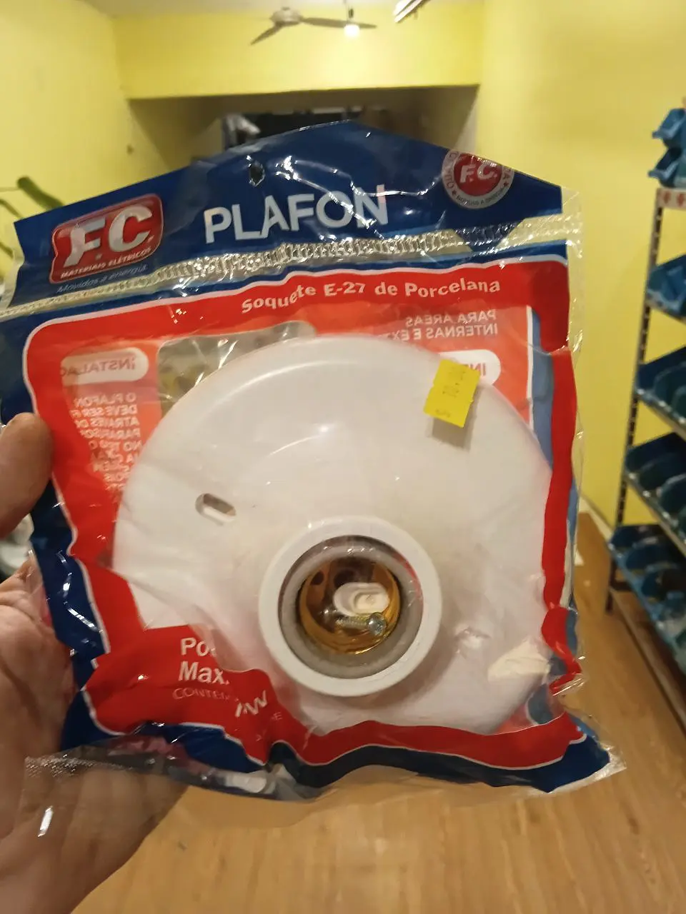 Plafón saquete E27 cerâmica F.C 1