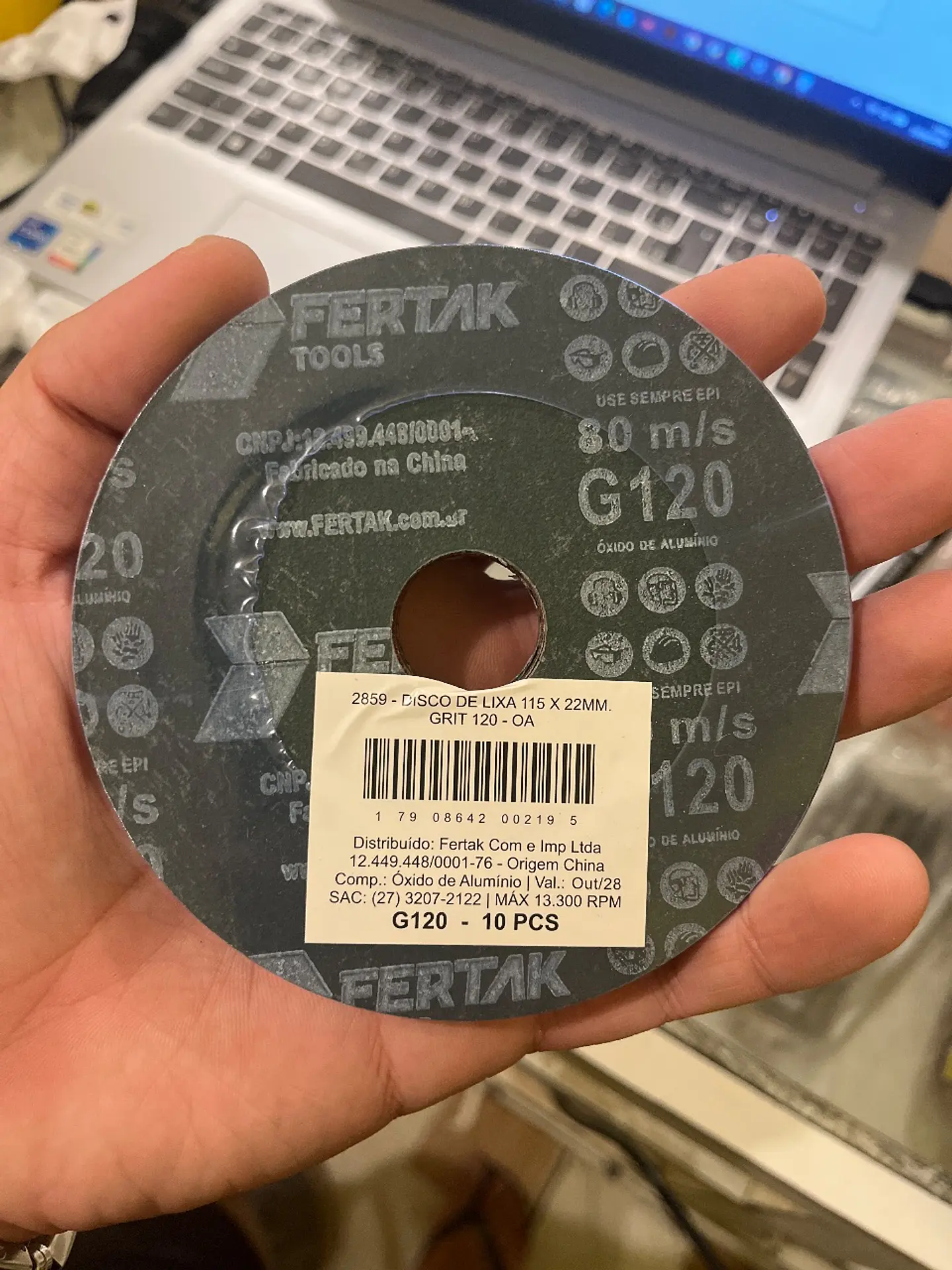 Disco lixa 115x22 g120 Fertak 1