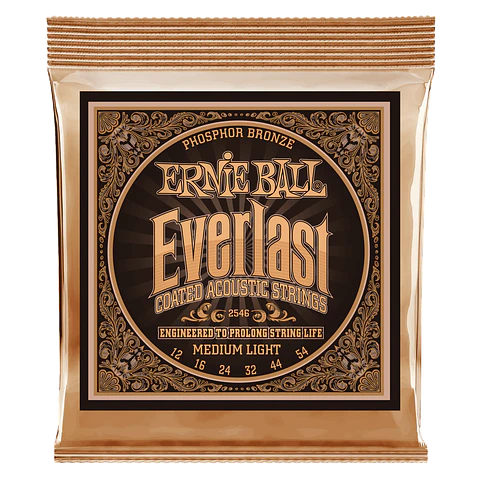 Cuerdas guitarra acústica Ernie Ball 2546 Everlast Phosphor Bronze Medium Light 12-54