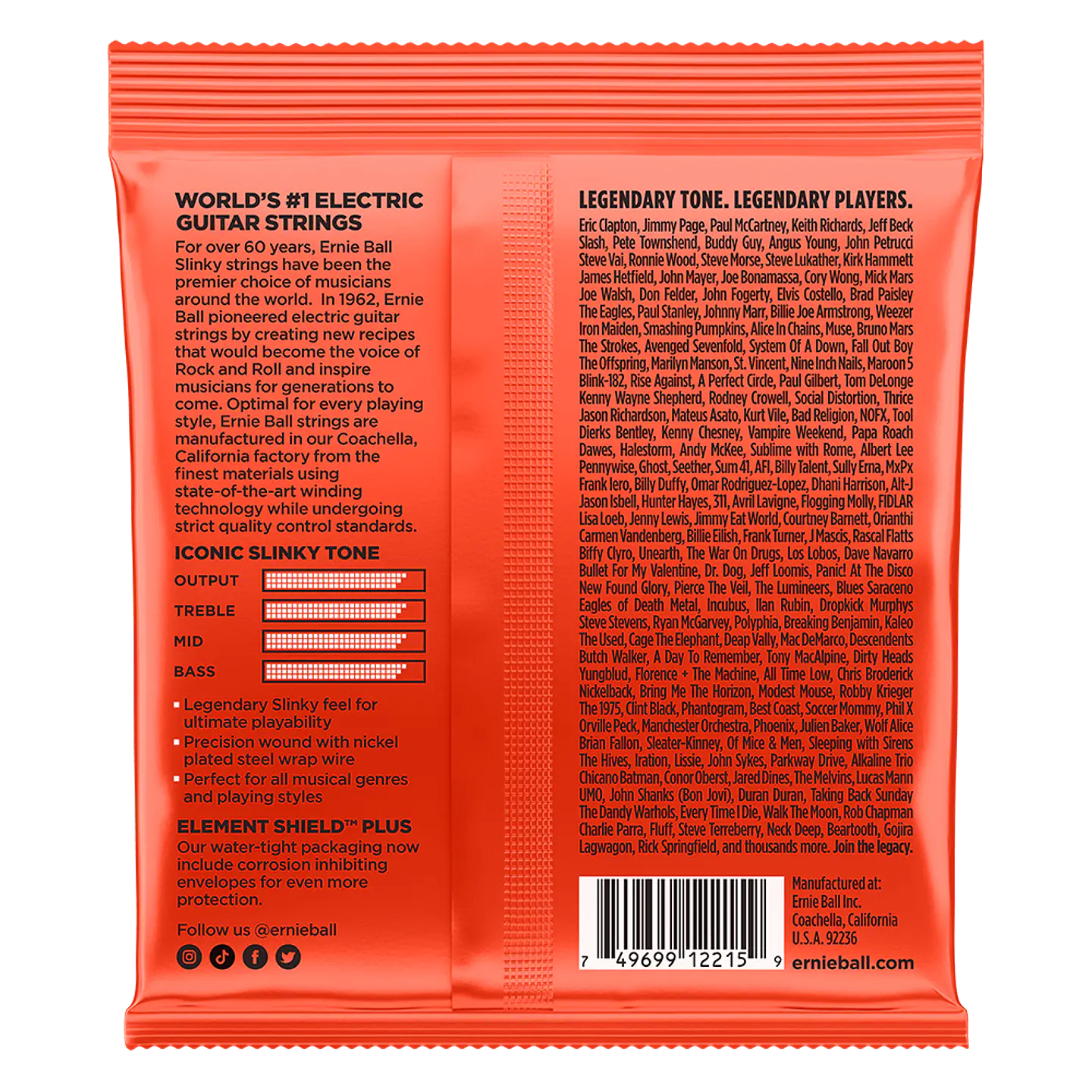 Cuerdas guitarra eléctrica Ernie Ball 2215 Skinny Top Heavy Bottom 10-52 2