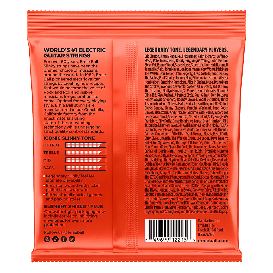 Cuerdas guitarra eléctrica Ernie Ball 2215 Skinny Top Heavy Bottom 10-52 2