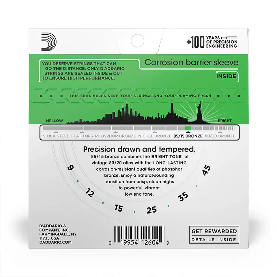 Cuerdas guitarra acústica D'Addario EZ890 (09-45 Super Light) 2