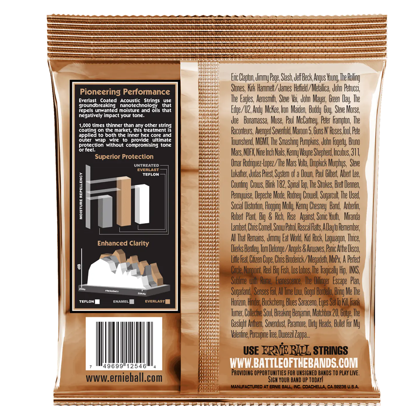 Cuerdas guitarra acústica Ernie Ball 2546 Everlast Phosphor Bronze Medium Light 12-54 2