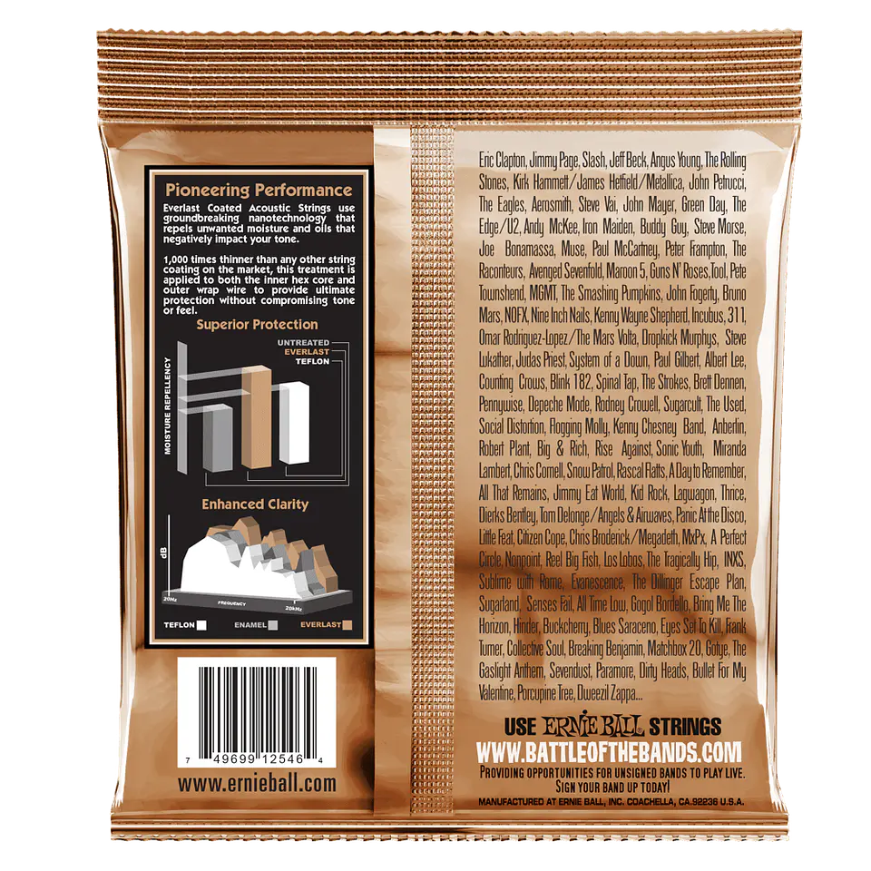 Cuerdas guitarra acústica Ernie Ball 2546 Everlast Phosphor Bronze Medium Light 12-54 2