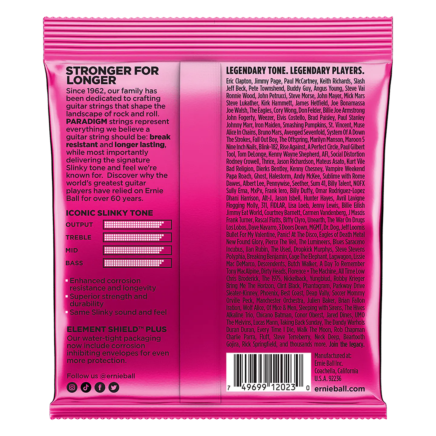 Cuerdas guitarra eléctrica Ernie Ball 2023 Paradigm Super Slinky 09-42 2