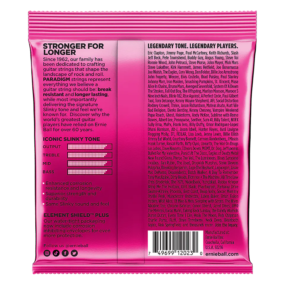 Cuerdas guitarra eléctrica Ernie Ball 2023 Paradigm Super Slinky 09-42 2