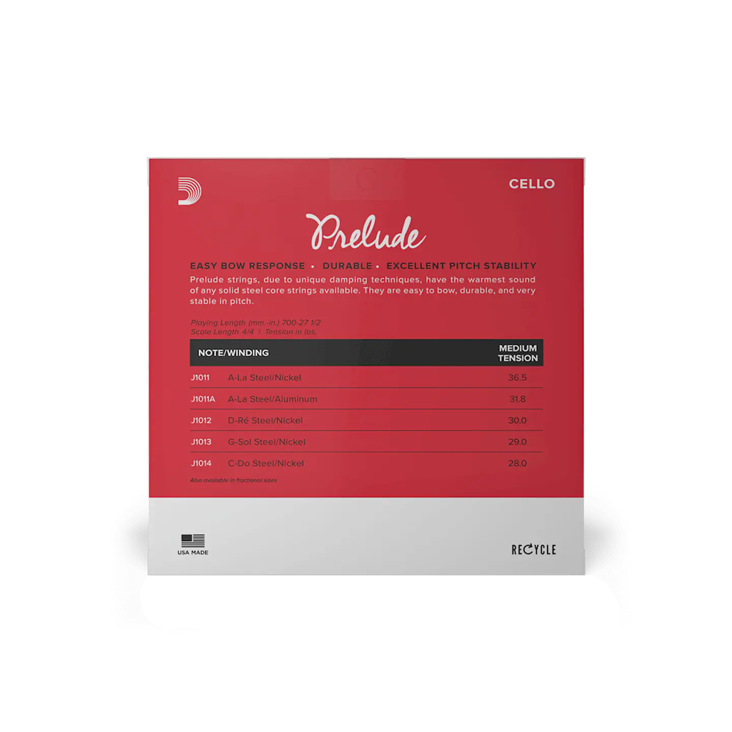 D’Addario Prelude Cello J1010 4/4M 2