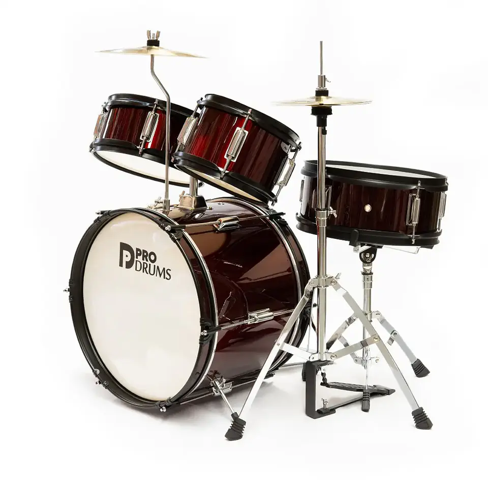 Batería Junior Pro Drums PRD03-WR Vinotinto | Para Niños | Risonanza 2