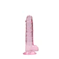 Dildo Realista com Testículos Crystal Clear 7 /18 CM Rosa Realrock - Thumbnail 3