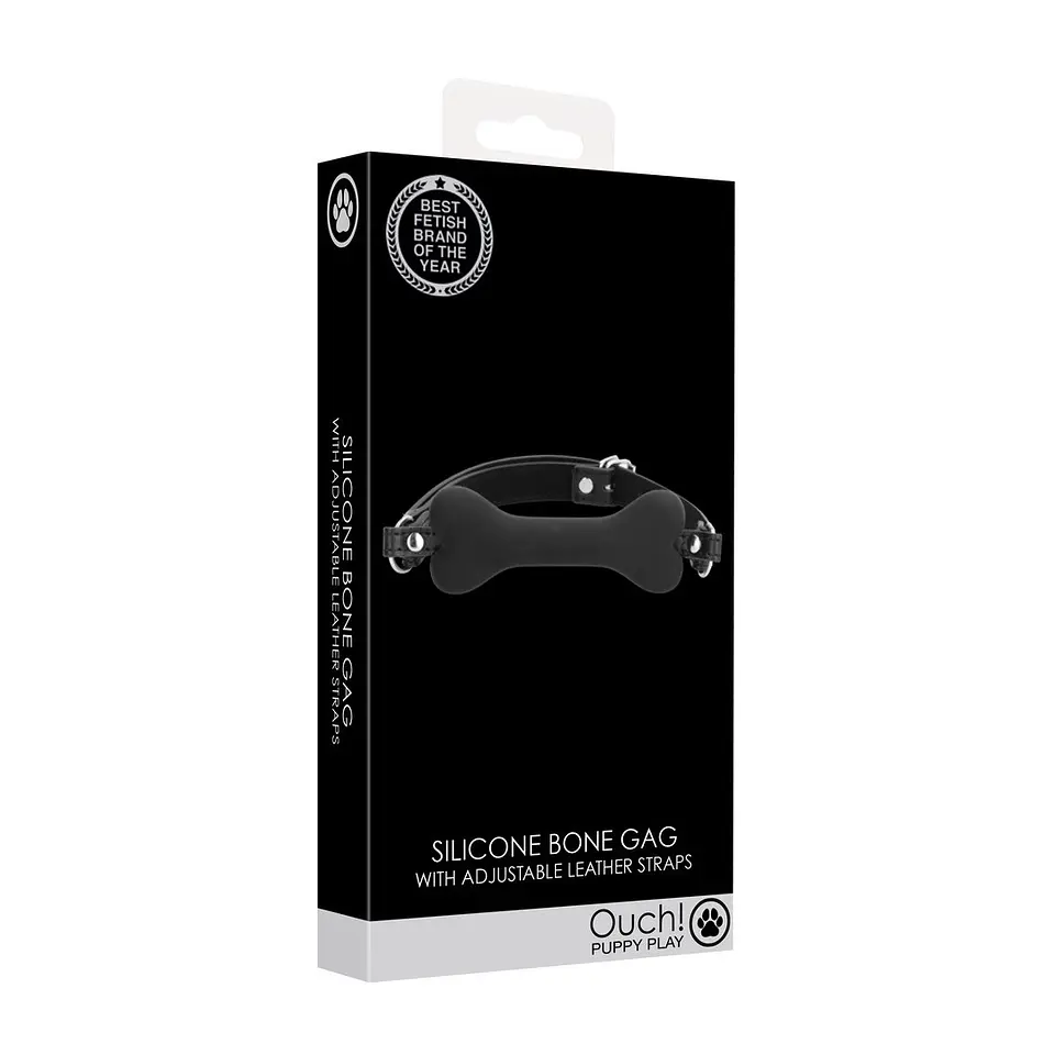 Mordaça com Osso Preto Ouch! 2