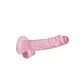 Dildo Realista com Testículos Crystal Clear 7 /18 CM Rosa Realrock - Thumbnail 4