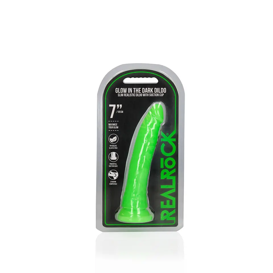 Dildo Slim Realistic Glow In the Dark 7 /18 CM Realrock 2