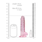 Dildo Realista com Testículos Crystal Clear 7 /18 CM Rosa Realrock - Thumbnail 6