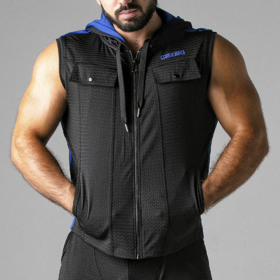 Colete Look At Harder Hoody Azul Locker Gear 5