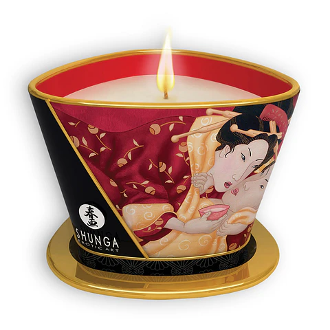 Vela de Massagem Shunga Romance Champanhe e Morango 170ml Shunga Erotic Art