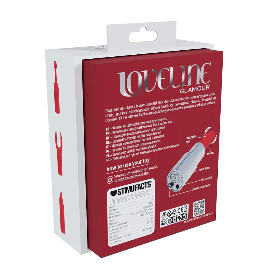 Vibrador com 4 Acessórios Angel Lipstick Clear Loveline 3