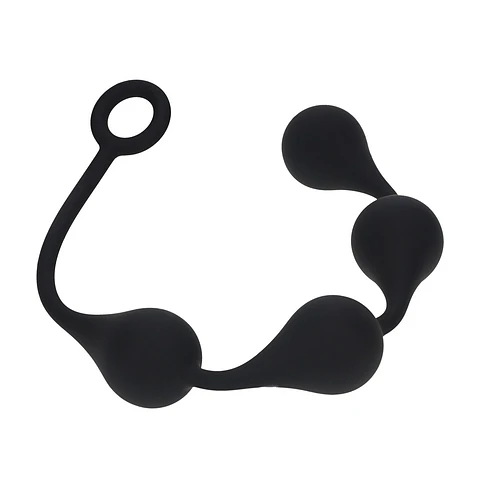Bolas Anais de Silicone em Forma de Gota de Àgua L 40mm Pretas Levelz