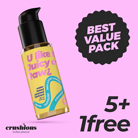 Pack de 5 Lubrificantes à Base de Água 50 ML Crushious + 1 Grátis