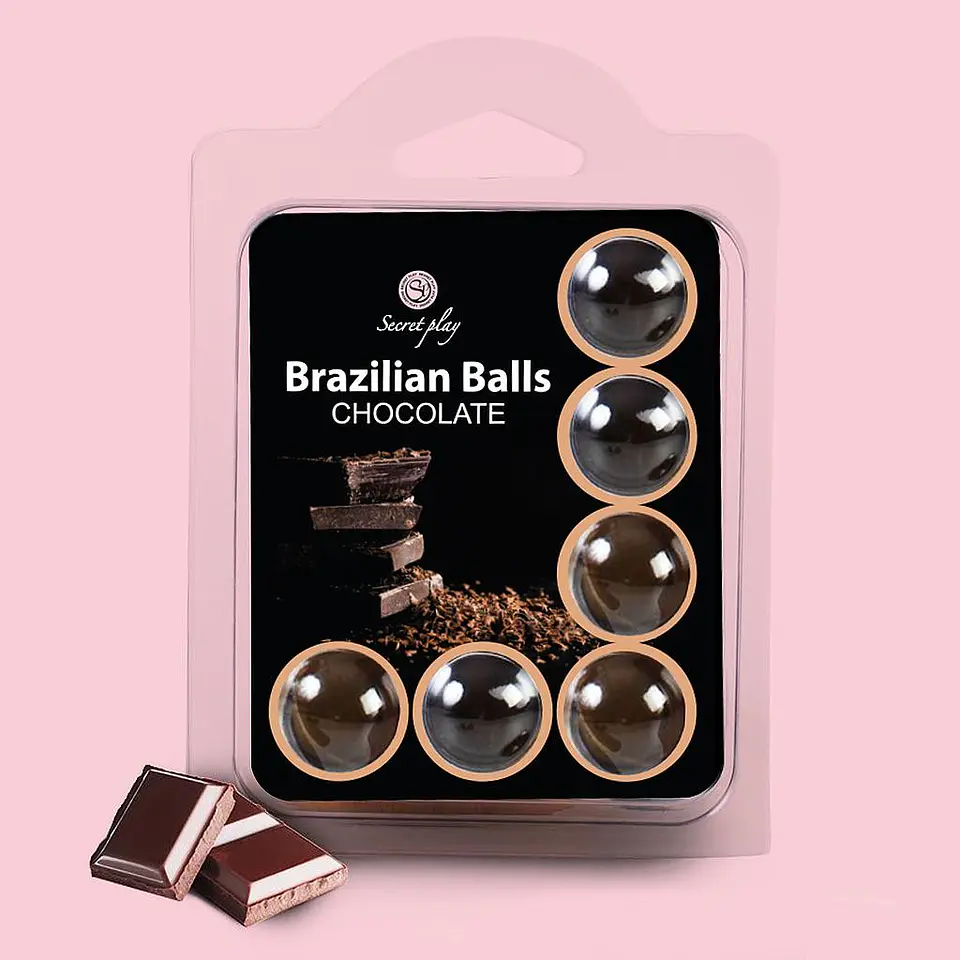 Bolas Lubrificantes Beijáveis Brazilian Balls Sabor a Chocolate 6 X 4gr Secret Play 1