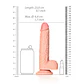 Dildo Realista com Testículos Straight 8 /20.5 CM Flesh Realrock - Thumbnail 6