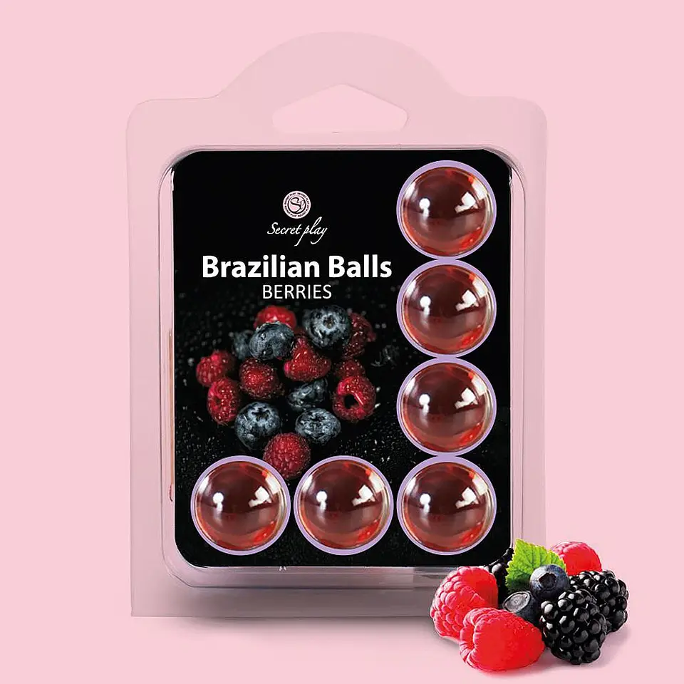 Bolas Lubrificantes Beijáveis Brazilian Balls Sabor a Frutos do Bosque 6 X 4gr Secret Play 1