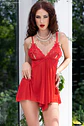 Camisa de Noite e Tanga Vermelha Chilirose (CR-4461) - Thumbnail 3