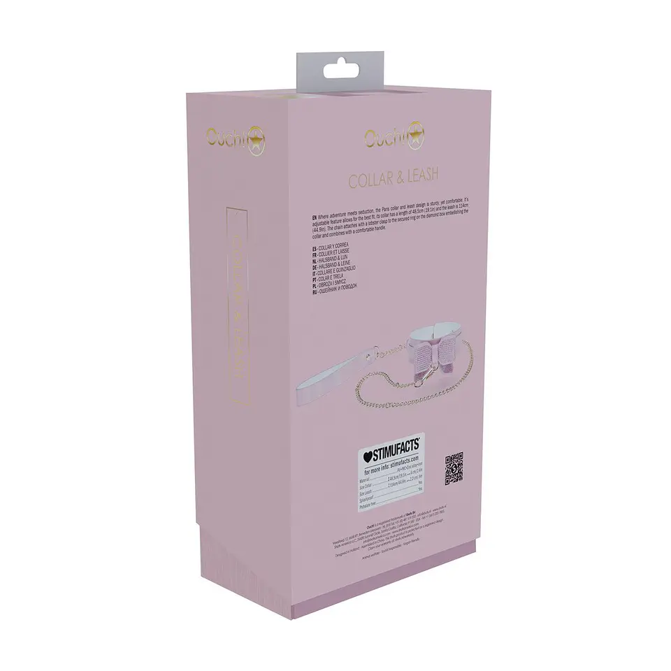 Coleira com Trela Paris Collection Rosa Ouch! 3
