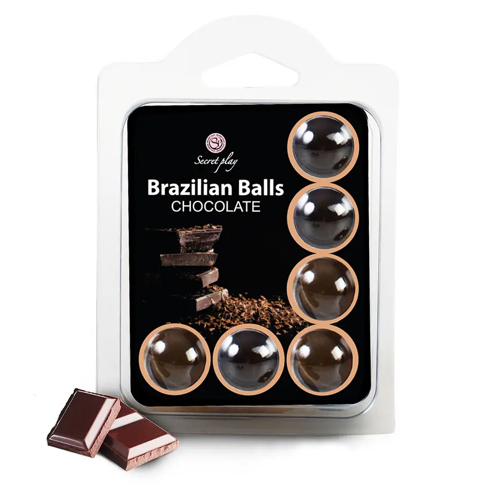 Bolas Lubrificantes Beijáveis Brazilian Balls Sabor a Chocolate 6 X 4gr Secret Play 3